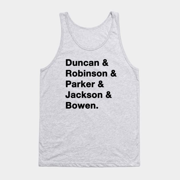 2003 San Antonio Spurs Greats Black Tank Top by IdenticalExposure